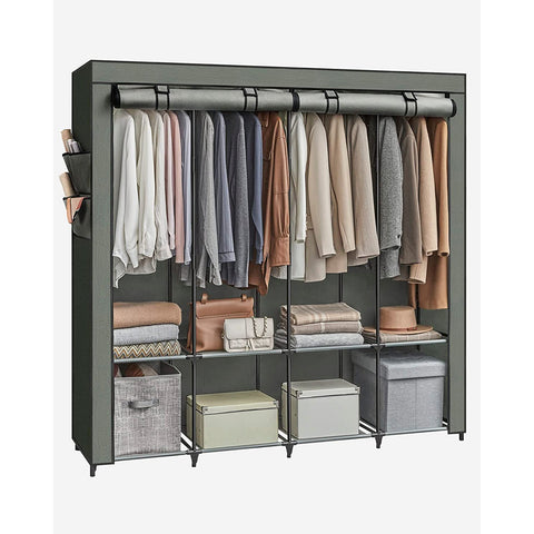 Rootz Wardrobe Organizer - Closet Organizer - Anti-Tip Furniture Strap - Storage Solution - Easy Assembly - 120cm x 60cm x 180cm