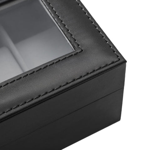 Rootz Watch Box - Watch Organizer - Watch Storage - Velvet Lining - Glass Lid - Perfect Gift Idea - 30cm x 11.2cm x 8cm
