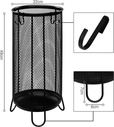 Rootz Umbrella Stand - Metal Mesh Umbrella Holder - Umbrella Storage - Robust & Stable - 23cm x 49cm x 23cm