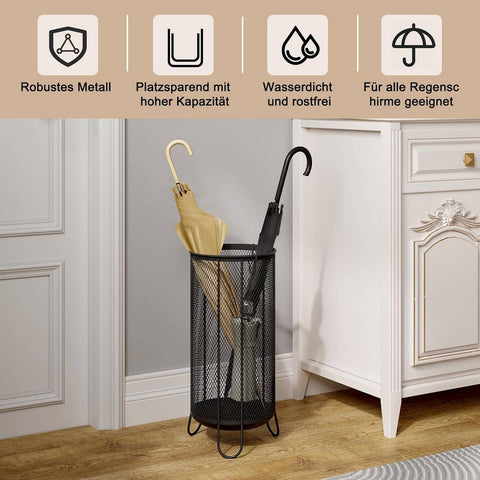Rootz Umbrella Stand - Metal Mesh Umbrella Holder - Umbrella Storage - Robust & Stable - 23cm x 49cm x 23cm
