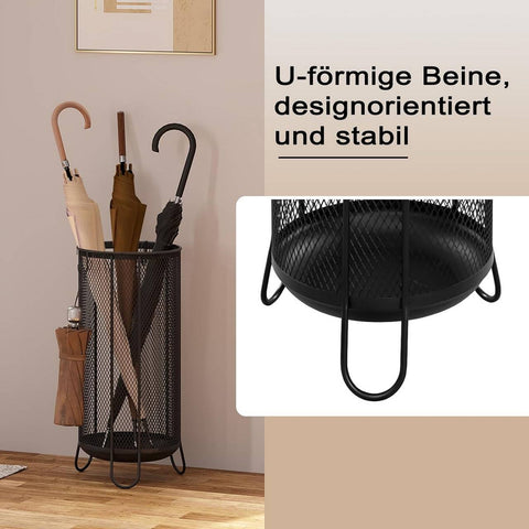 Rootz Umbrella Stand - Metal Mesh Umbrella Holder - Umbrella Storage - Robust & Stable - 23cm x 49cm x 23cm