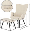 Rootz Relax Chair Set - Wing Lounge Chair - TV Chair - Corduroy Upholstered - Metal Frame - Footstool - Stylish Design - 99 cm x 44 cm x 60 cm