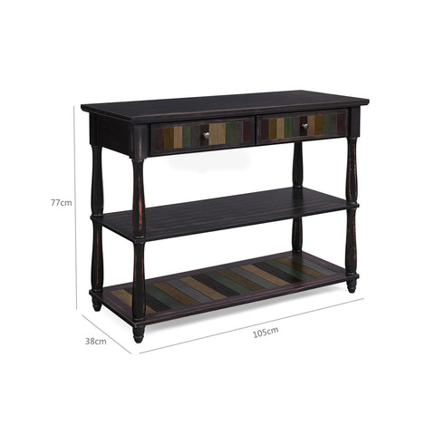 Rootz Welcome Home Console Table - Hall Table - Entryway Table - MDF Construction - Solid Wood Legs - Storage Space - Decorative - Stable - 105cm x 38cm x 77cm