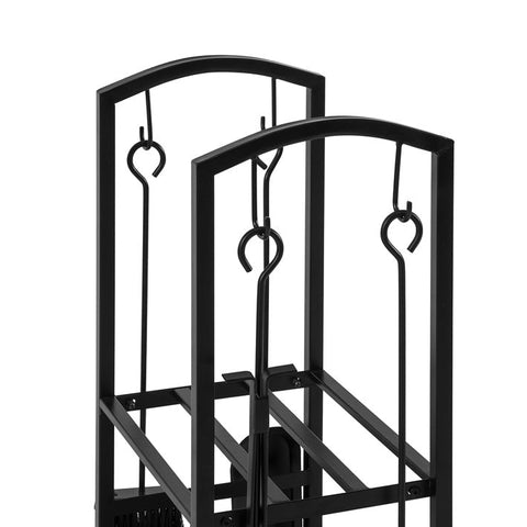 Rootz 2-Shelf Firewood Rack - Firewood Stand - Log Holder - Metal Construction - Organized & Stable Storage - Indoor & Outdoor Use - 46cm x 75cm x 30cm