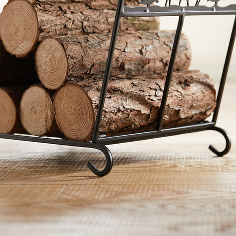Rootz Firewood Rack - Log Holder - Foldable Wood Storage - Space-Saving Design - Durable Metal - Easy Storage - 57cm x 36cm x 32cm