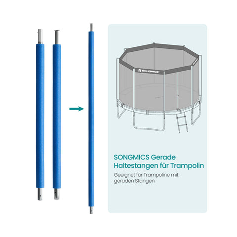 Rootz Straight Handrail Set - Trampoline Railing - Safety Bars - Sturdy Construction - 100cm x 30cm x 10cm