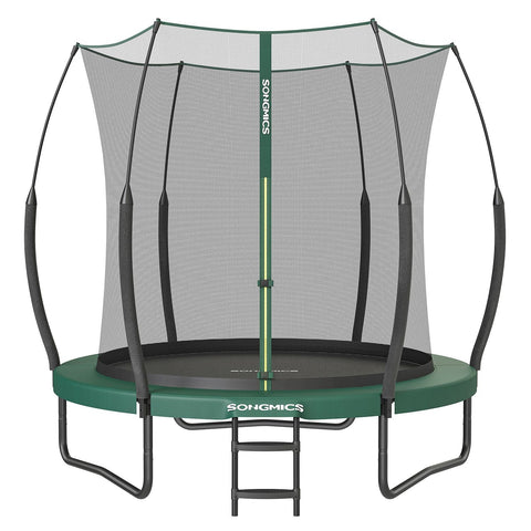 Rootz 10ft Trampoline - Jungle Green - Outdoor Bounce House - Galvanized Steel Frame - Safety Net - Fiberglass Poles - 244cm x 239cm x 180cm