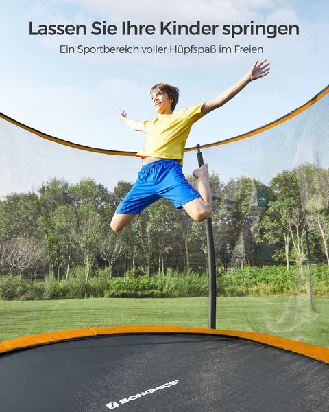 Rootz 366cm Trampoline - Garden Trampoline - Fitness Trampoline - Close-Meshed Safety Net - Galvanized Steel Frame - 366cm Diameter - 90cm Distance from Ground