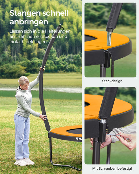 Rootz 366cm Trampoline - Garden Trampoline - Fitness Trampoline - Close-Meshed Safety Net - Galvanized Steel Frame - 366cm Diameter - 90cm Distance from Ground