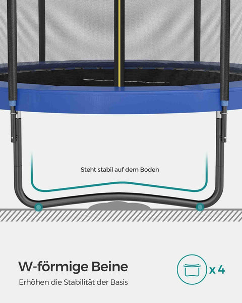 Rootz Trampoline Set - Bouncing Device - Jumping Equipment - Galvanized Frame - Stable - Rust-Resistant - Ideal Gift - 366cm x 90cm - Dark Blue