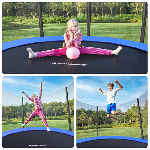Rootz 366cm Trampoline - Garden Trampoline - Outdoor Trampoline - Galvanized Steel Frame - Safety Net - EPE Foam Padding - 366cm x 90cm - Black-Blue