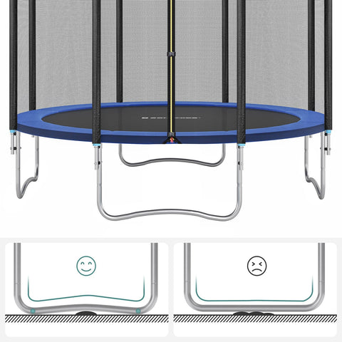 Rootz 366cm Trampoline - Garden Trampoline - Outdoor Trampoline - Galvanized Steel Frame - Safety Net - EPE Foam Padding - 366cm x 90cm - Black-Blue