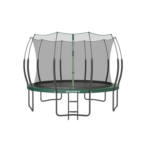Rootz 12ft Trampoline - Jungle Green - Outdoor Trampoline - Galvanized Steel Frame - Safety Net - Fiberglass Poles - 366cm x 270cm x 90cm