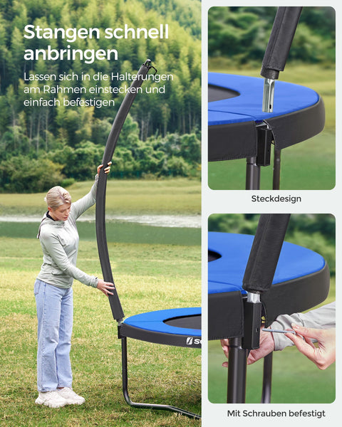 Rootz 366cm Trampoline - Garden Trampoline - Outdoor Trampoline - Galvanized Steel Frame - Safety Net - EPE Foam - 366cm x 90cm x 150kg
