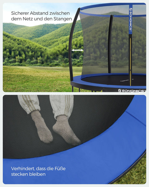 Rootz 366cm Trampoline - Garden Trampoline - Outdoor Trampoline - Galvanized Steel Frame - Safety Net - EPE Foam - 366cm x 90cm x 150kg