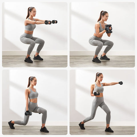 Rootz 2 Piece Set Dumbbells 4kg - Free Weights - Home Gym - Strength Training - 20.5cm x 9.5cm x 9cm