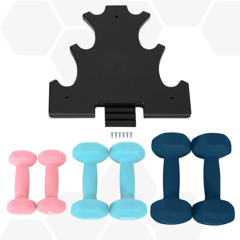 Rootz Dumbbell Set - Lightweight Weights - Strength Training - Neoprene Coating - 13.5cm x 6.5cm x 6cm
