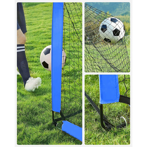 Rootz 2 Piece Set Football Goals - Soccer Nets - Portable Goals - Fiberglass Rods - Metal Corners - Polyester Mesh - Oxford Cloth - Lightweight - Easy Assembly - Durable - 90cm x 120cm x 90cm