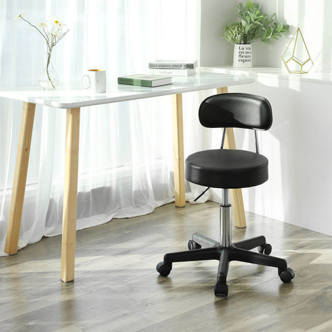 Rootz Work Stool - Rolling Stool - Adjustable Stool - Gas Lift Stool - PU Material - 46-62cm Seat Height - 35cm Seat Diameter - 100kg Load Capacity - 4.8kg - 35cm x 50cm x 62cm