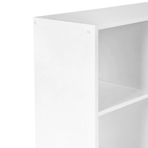 Rootz Simple Shelf With 8 Compartments - Floating Shelf - Wall Shelf - Wooden Shelf - Industrial Shelf - Storage Shelf - Chipboard - White - 65.5 x 30 x 129.5 cm (W x D x H)