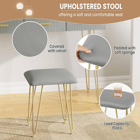Rootz Vanity Table with Mirror - Makeup Desk - Dressing Station - LED Lighting - E1 Grade MDF - 100cm x 121.5cm x 40cm