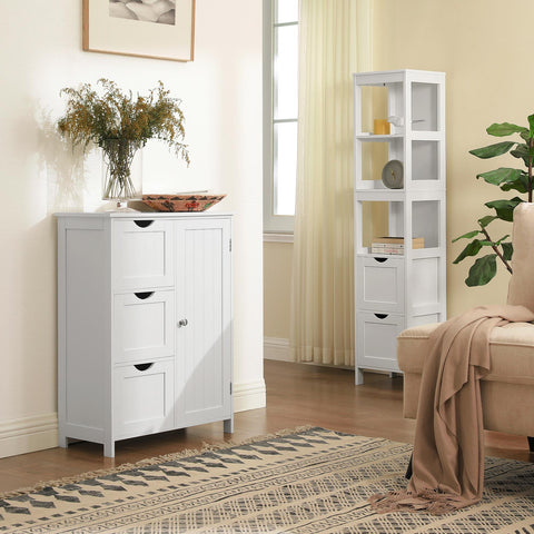 Rootz Bathroom Cabinet - Storage Organizer - Cupboard - MDF - Clutter-Free Solution - Versatile Use - White - 60cm x 30cm x 81cm