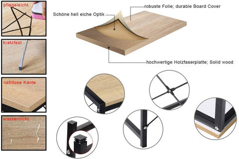 Rootz Computer Desk with Shelf - Home Office Desk - Study Table - Wood and Steel Frame - Spacious Storage - Simple and Modern Style - 120cm x 60cm