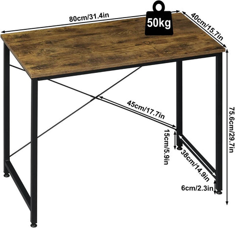 Rootz Dirty Computer Desk - Workstation - Office Desk - Robust E1 Wood - 80cm x 75cm x 40cm