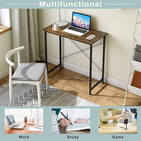 Rootz Dirty Computer Desk - Workstation - Office Desk - Robust E1 Wood - 80cm x 75cm x 40cm