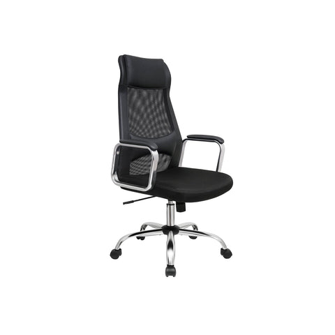 Rootz Mesh Office Chair - Desk Chair - Swivel Chair - Ergonomic Backrest - PU Leather Armrests - 60cm x 53cm x 113-123cm