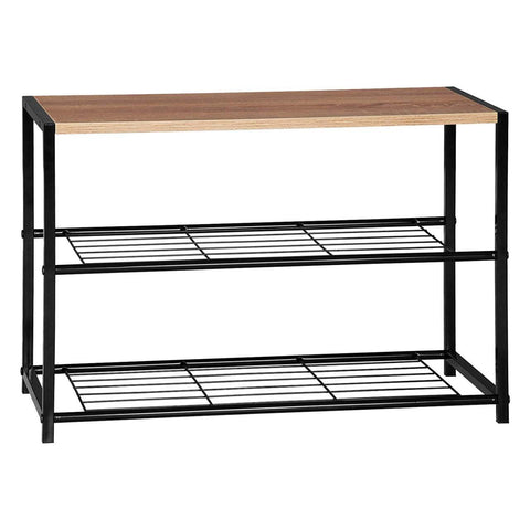Rootz Shoe Rack Organizer - Multi-functional - Storage Shelf - High-quality Materials - 30cm x 43cm x 63cm - Industrial Retro Style