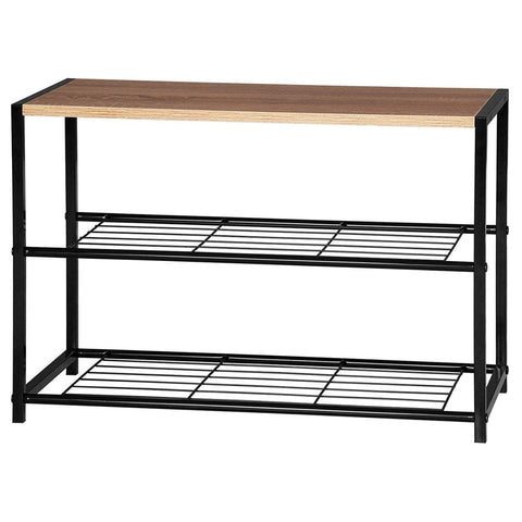 Rootz Shoe Rack Organizer - Multi-functional - Storage Shelf - High-quality Materials - 30cm x 43cm x 63cm - Industrial Retro Style