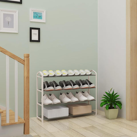 Rootz Shoe Rack - Shoe Organizer - Shoe Storage - Steel-Plastic Composite Pipe - 79cm x 19.5cm x 62cm