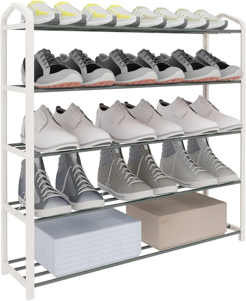 Rootz Shoe Rack - Storage Organizer - Multi-tier Shoe Shelf - High Quality - 19.5cm x 79cm x 79cm - Steel-Plastic Composite - Space Saving