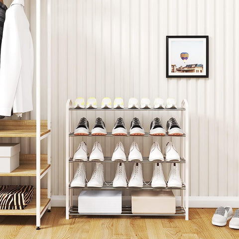Rootz Shoe Rack - Storage Organizer - Multi-tier Shoe Shelf - High Quality - 19.5cm x 79cm x 79cm - Steel-Plastic Composite - Space Saving