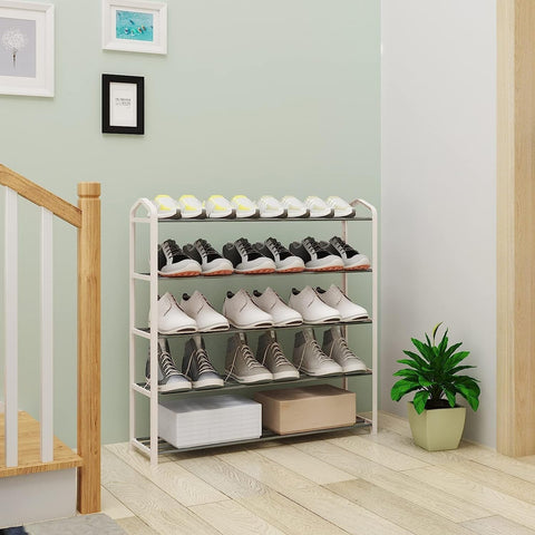 Rootz Shoe Rack - Storage Organizer - Multi-tier Shoe Shelf - High Quality - 19.5cm x 79cm x 79cm - Steel-Plastic Composite - Space Saving