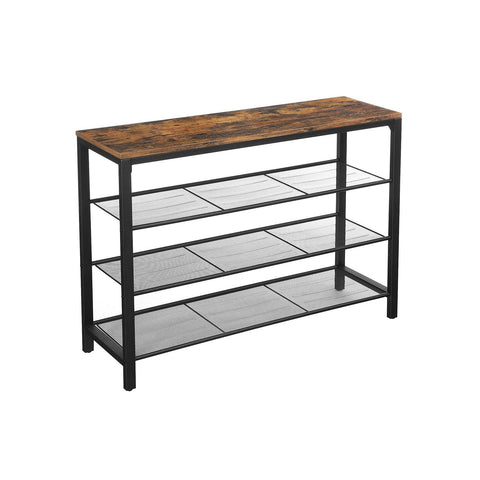 Rootz Shoe Rack with Grid Shelves - Shoe Organizer - Footwear Stand - Durable and Stylish - 100cm x 30cm x 72cm