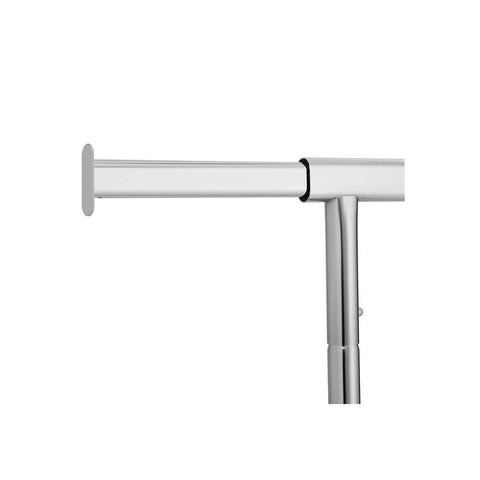 Rootz Clothes Rack - Heavy Duty Metal - Robust - Smooth Gliding - Practical - Space-saving - Storage Space - PP roll - Silver - 117 x 58.5 x 18 cm