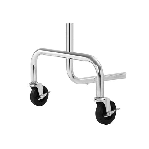 Rootz Clothes Rack - Heavy Duty Metal - Robust - Smooth Gliding - Practical - Space-saving - Storage Space - PP roll - Silver - 117 x 58.5 x 18 cm