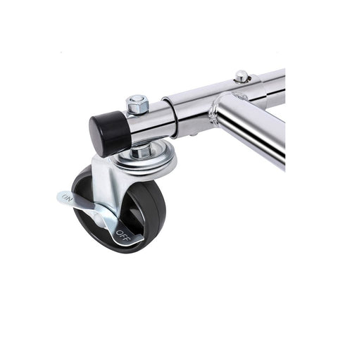 Rootz Clothes Rack - Heavy Duty Metal - Robust - Smooth Gliding - Practical - Space-saving - Storage Space - Chrome-plated Iron Tube - Silver - 92-132 cm x 160 cm x 45.4 cm