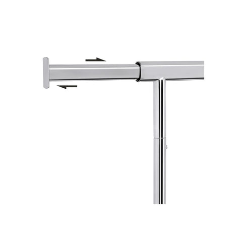 Rootz Clothes Rack - Heavy Duty Metal - Robust - Smooth Gliding - Practical - Space-saving - Storage Space - Chrome-plated Iron Tube - Silver - 92-132 cm x 160 cm x 45.4 cm