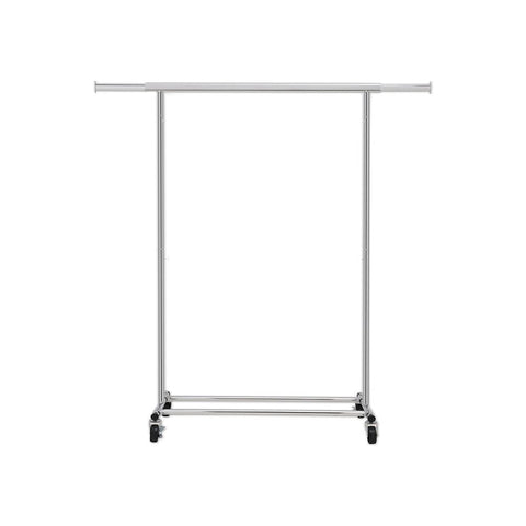 Rootz Clothes Rack - Heavy Duty Metal - Robust - Smooth Gliding - Practical - Space-saving - Storage Space - Chrome-plated Iron Tube - Silver - 92-132 cm x 160 cm x 45.4 cm