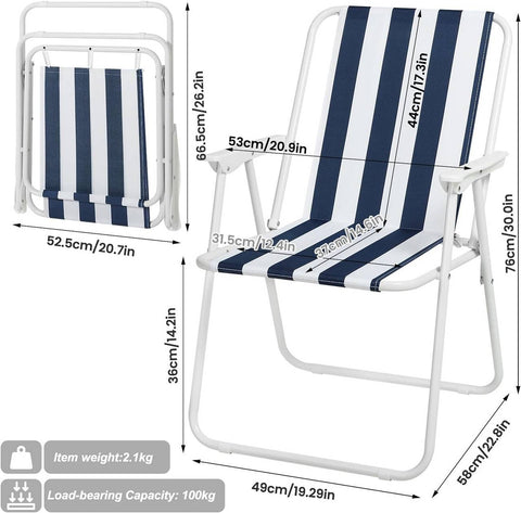 Rootz Ultralight Camping Chair - Portable & Foldable - Quick Setup, Lightweight, Durable - 600D Oxford Fabric - 58cm x 53cm x 76cm (Unfolded)