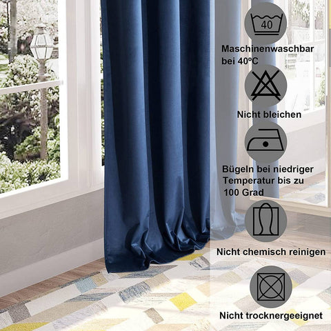 Rootz Luxury Velvet Blackout Curtains - Privacy Drapes - Insulating Panels - High-Quality Material - Light Blocking - Thermal Insulation - Easy Installation - 140cm x 225cm/245cm/270cm