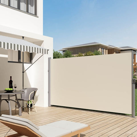 Rootz Side Awning - Balconies - Terraces - Robust - Rust-proof - Water-repellent - Tear-resistant - Polyester - Waterproof Pu - Anthracite - 180 x 350 cm
