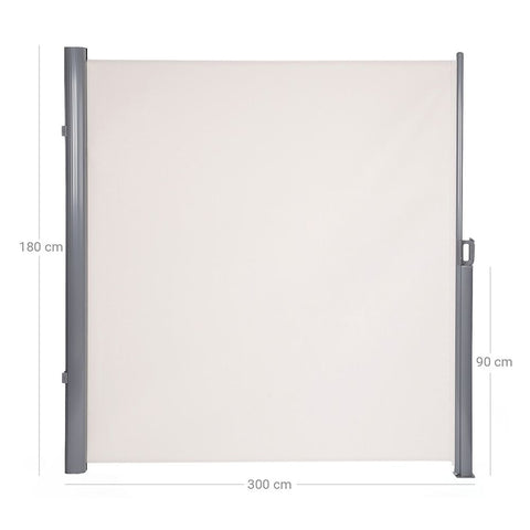 Rootz Side Awning - Balconies - Terraces - Robust - Rust-proof - Water-repellent - Tear-resistant - Polyester - Waterproof Pu - Anthracite - 180 x 350 cm