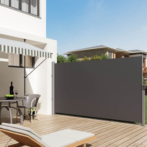 Rootz Side Awning - Balconies - Terraces - Robust - Rust-proof - Water-repellent - Tear-resistant - Polyester - Waterproof Pu - Beige - 180 x 350 cm