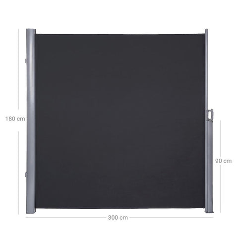 Rootz Side Awning - Balconies - Terraces - Robust - Rust-proof - Water-repellent - Tear-resistant - Polyester - Waterproof Pu - Beige - 180 x 350 cm