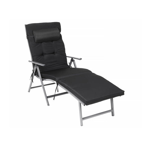 Rootz Folding Sun Lounger - Beach Chair - Outdoor Lounger - Synthetic Fiber Fabric - Adjustable Backrest - Breathable Material - 183cm x 60cm x 39cm