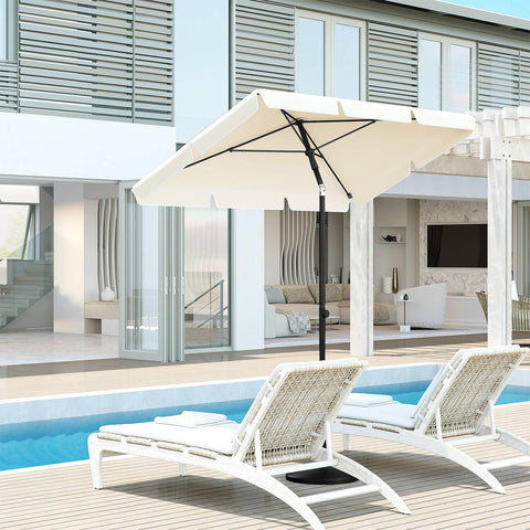 Rootz Rectangular Parasol - Garden Umbrella - Patio Umbrella - UV-Resistant - Adjustable Height & Angle - 200cm x 120cm - Dark Gray